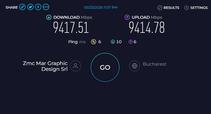 Speedtest 10Gbps Royal Server for dedicated servers